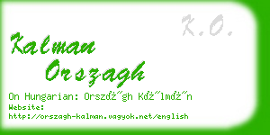 kalman orszagh business card